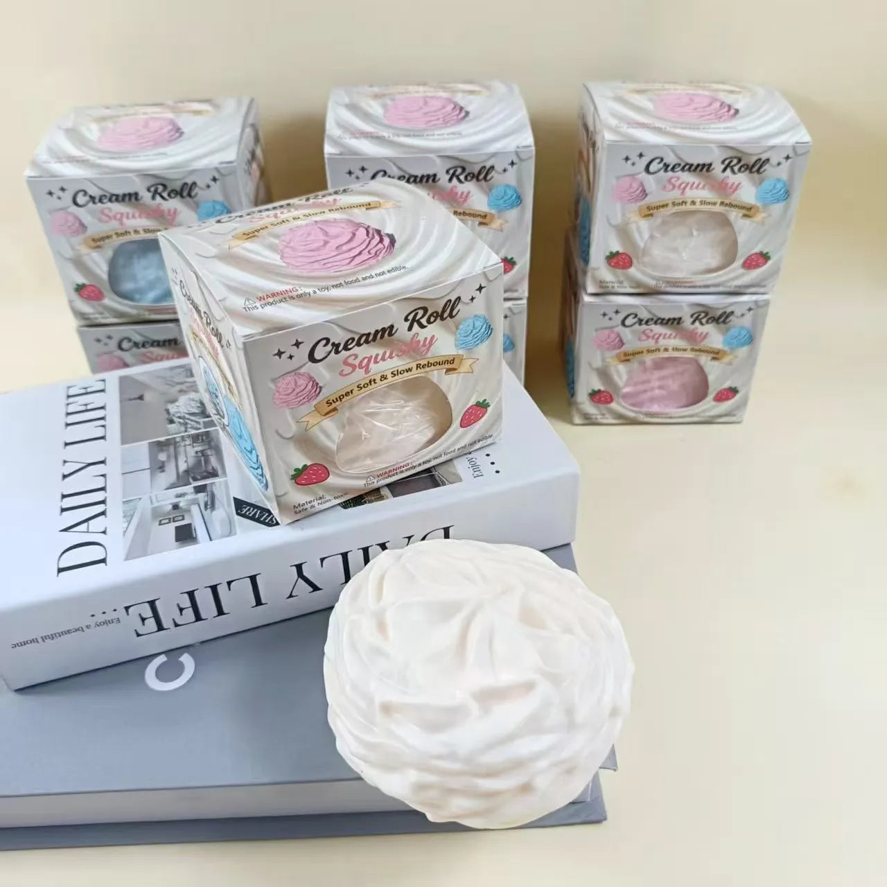 Jouet Doux En TPR Motif Pain, Jouet Anti-stress Bleu Pour Détente Et Relaxation