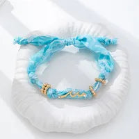 Bracelet À Cordon Motif Étoile De Mer En Métal Plaqué Or Avec Perlage Pour Un Style Élégant