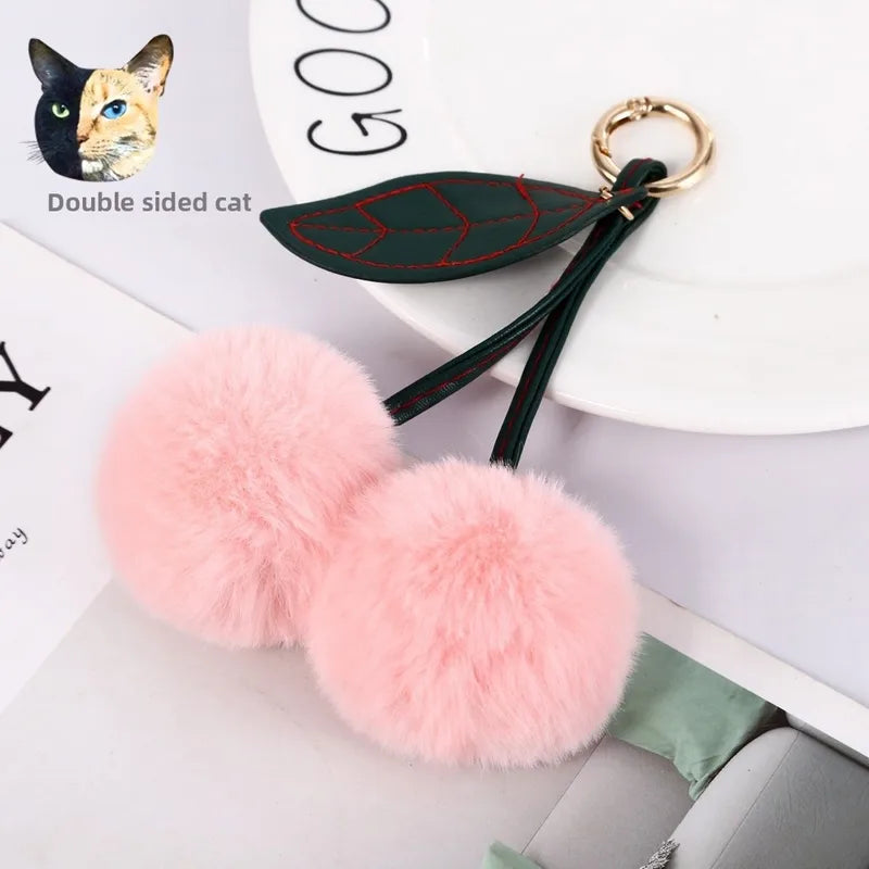 Bijoux De Sac Motif Cerise En Faux Cuir — Ornement Mignon Pour Sac