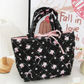 Sac À Main Carré En Coton Pour Femmes Avec Impression Et Nœud Papillon, Sac À Main Élégant À Poignée