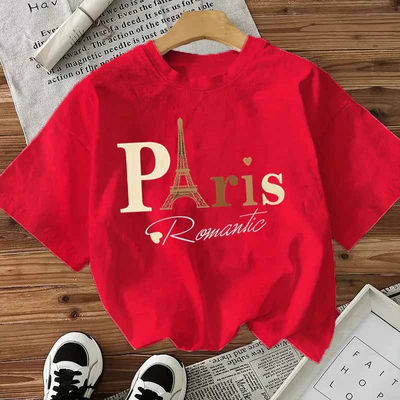 T-shirt Décontracté À Manches Courtes En Coton (plus De 70%) Avec Impression 3D Paris