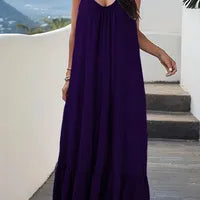 Robe À Bretelles Élégante Pour Femmes, Couleur Unie, Sans Manches, En Tissu Milk Silk