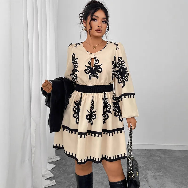 Robe Régulière Pour Femmes À Col Rond Avec Manches Longues, Impression, En Tissu Polyester, Orthodox Cross Necklace