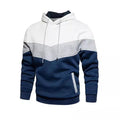 Sweat À Capuche Homme Décontracté À Manches Longues En Mélange De Coton, Motif Bloc De Couleur