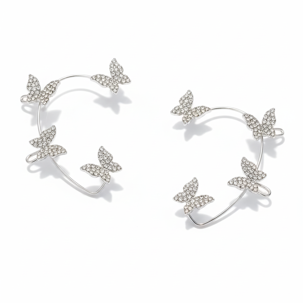 Butterfly ear cuff silver