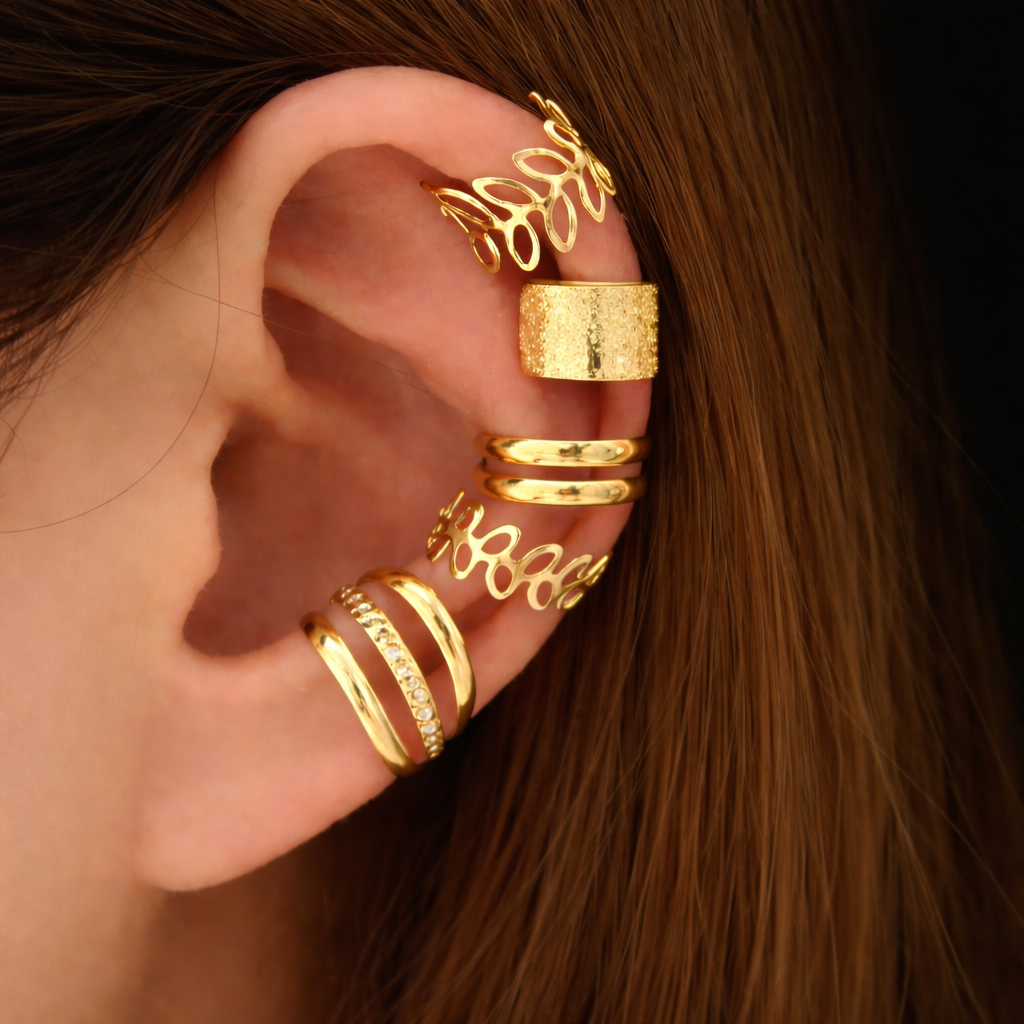 Jeu Rétro Style Simple Géométrique Placage Alliage Clips D'oreille