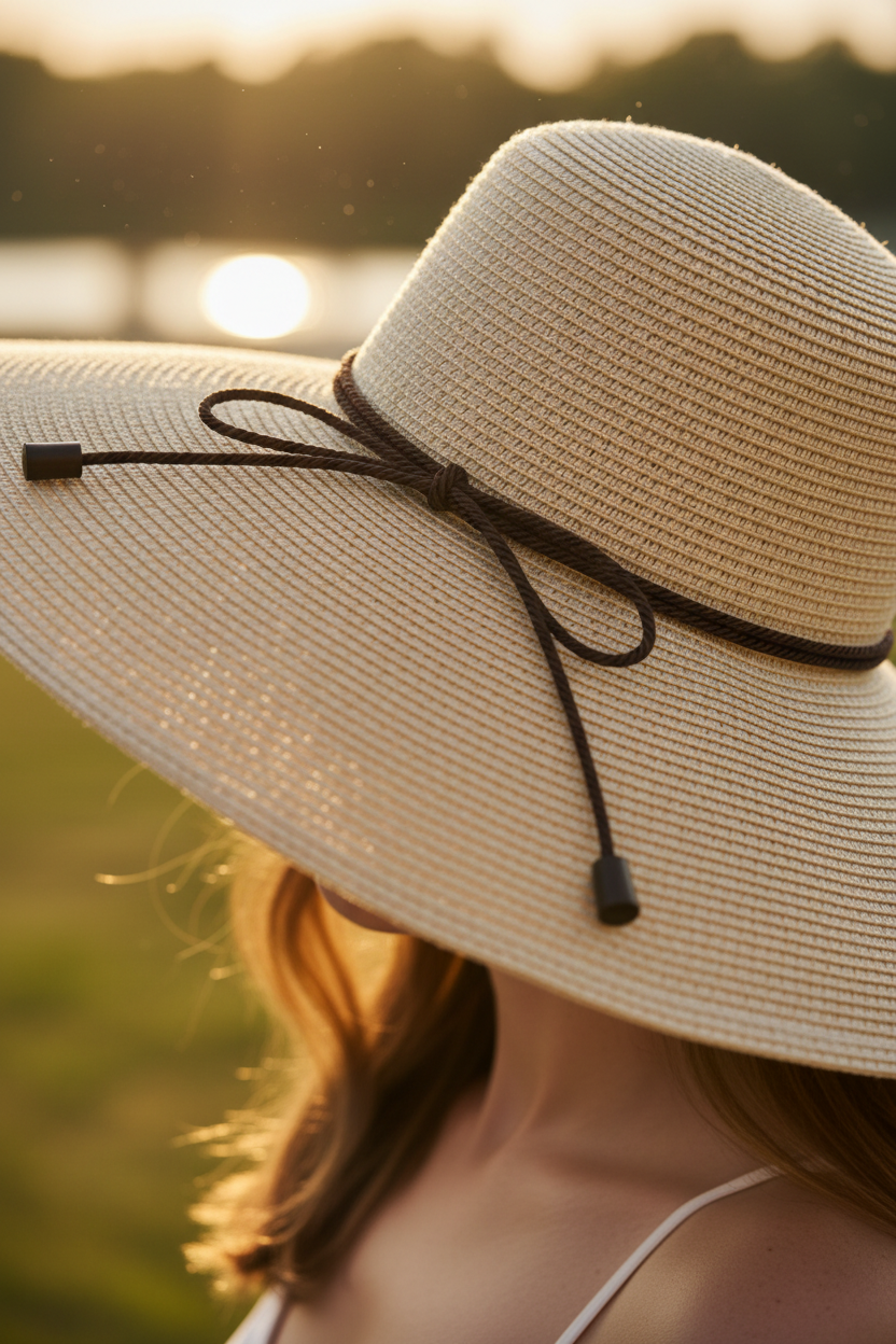 Gros plan chapeau paille tressage