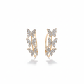 Boucles D'oreilles À Clip Papillon En Alliage De Cuivre Avec Gland, Pour Femme, En Cuivre, Élégantes Et Tendance