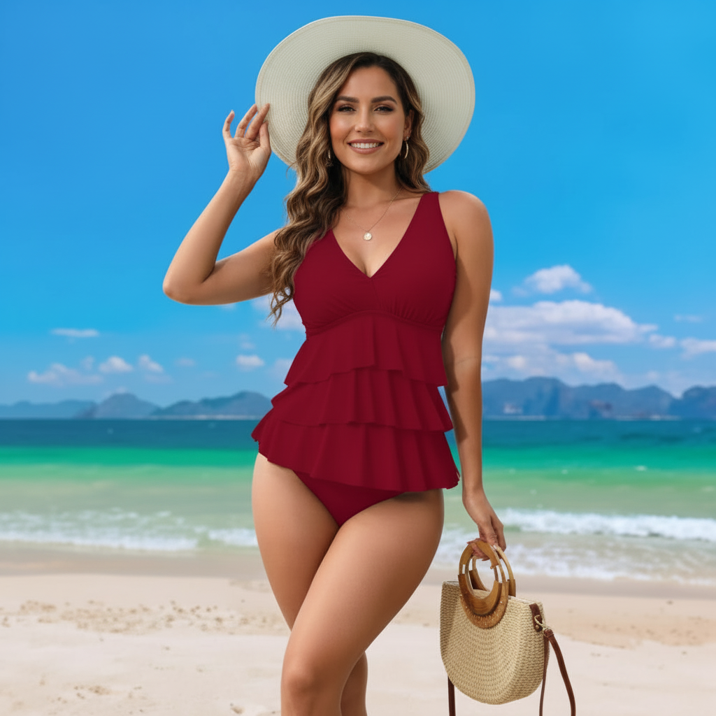 Maillot bordeaux volants
