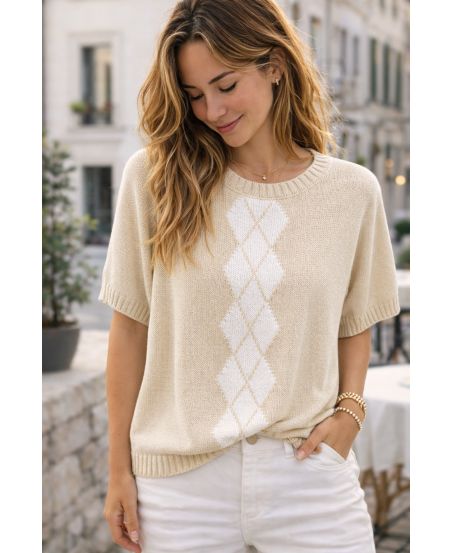 Diamond knit sweater – Soft knit & Italian style