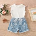 Style Classique Couleur Unie Coton (plus De 30%) Filles Vêtements Ensembles