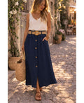 JUPE GAZE DE COTTON 2 POCHES + CEINTURE