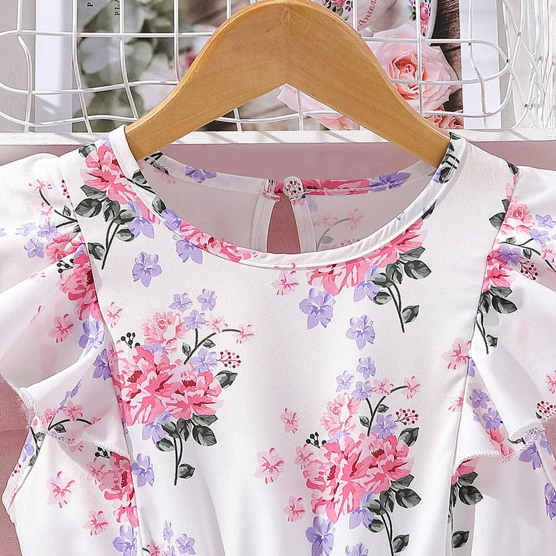 Mignon Fleur Polyester Filles Robes
