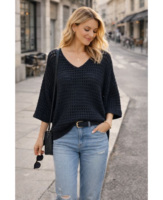 PULL TRICOT AJOURE