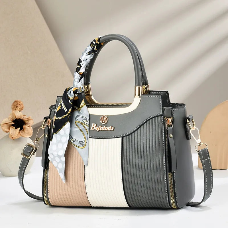 Sac Bandoulière Carré En Faux Cuir À Motif Plaid Avec Petits Ornements, Idéal Pour L'hiver Et Usage Quotidien