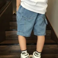 Short Garçon Style Simple Jean Denim – Bleu Clair