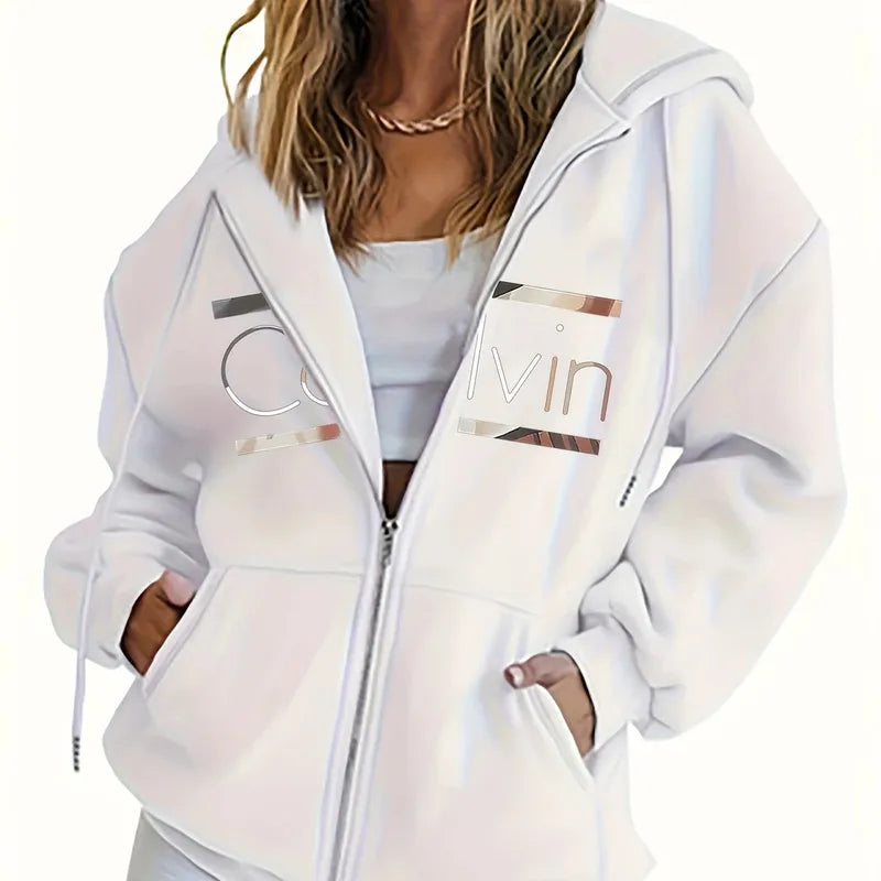 Sweat À Capuche Pour Femmes À Manches Longues En Polyester Avec Motif Lettres Et Chiffres, Style Décontracté, Vente En Gros, Imprimé