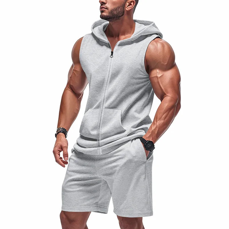 Ensemble Coordonné De Shorts Rouge En Polyester Pour Homme