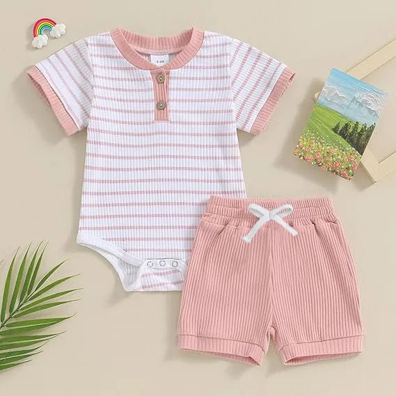 Combinaison Bébé Unisexe En Polyester Bleu, Style Décontracté