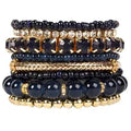 Ensemble De Bracelets En Perles De Cristal Multi-couches Bohème Pour Femmes