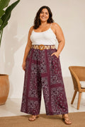 Pantalon Large Paisley avec Ceinture