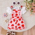 Ensemble Salopette Fraises Bébé Fille