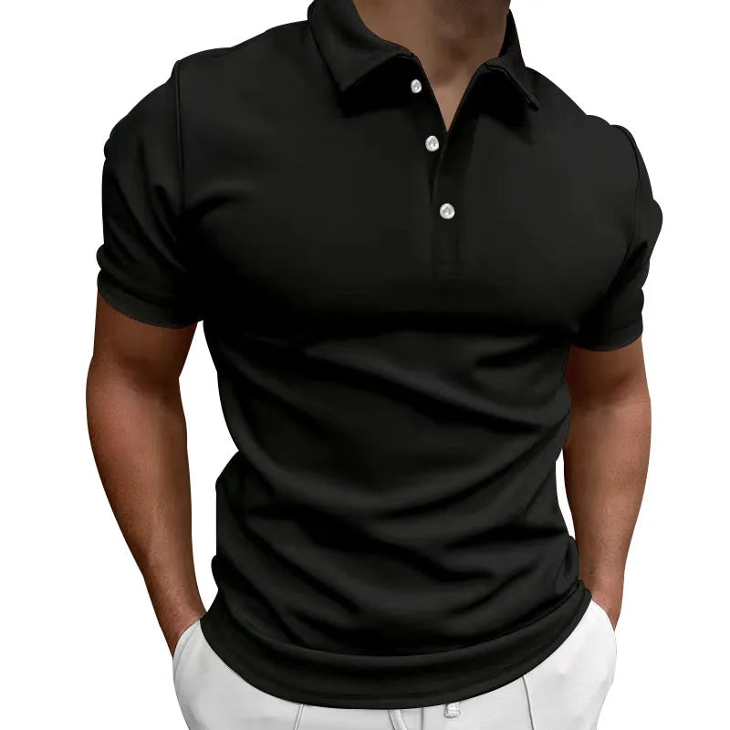 Hommes Style Simple Couleur Unie Manche Courte Patchwork Hauts Pour Hommes