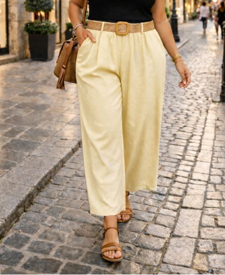 PLUS SIZE TROUSERS 2 POCKETS BELT