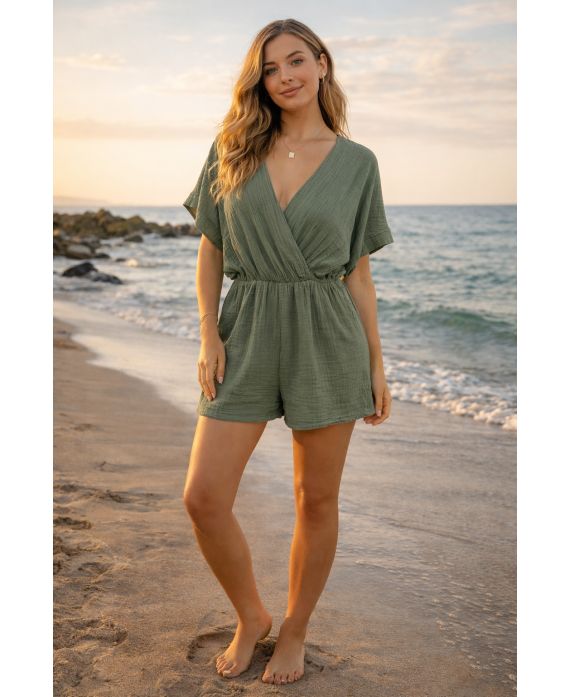 COMBINAISON SHORT GAZE DE COTON PE260758