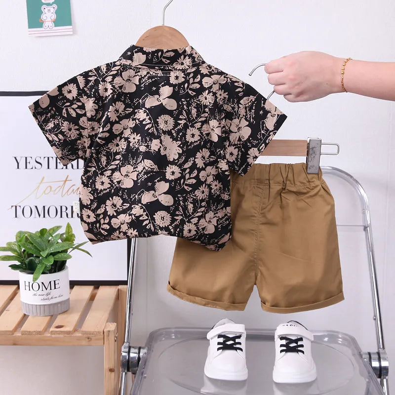 Décontractée Dessin Animé Fleur Coton Garçons Vêtements Ensembles