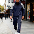 Ensemble Homme Décontracté Polyester Sweat Et Hoodie Motif Bloc De Couleur Noir Avec Pantalon
