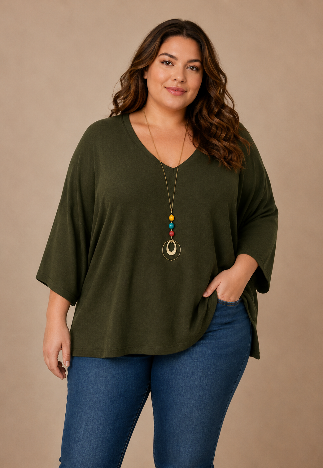 Pull uni avec collier