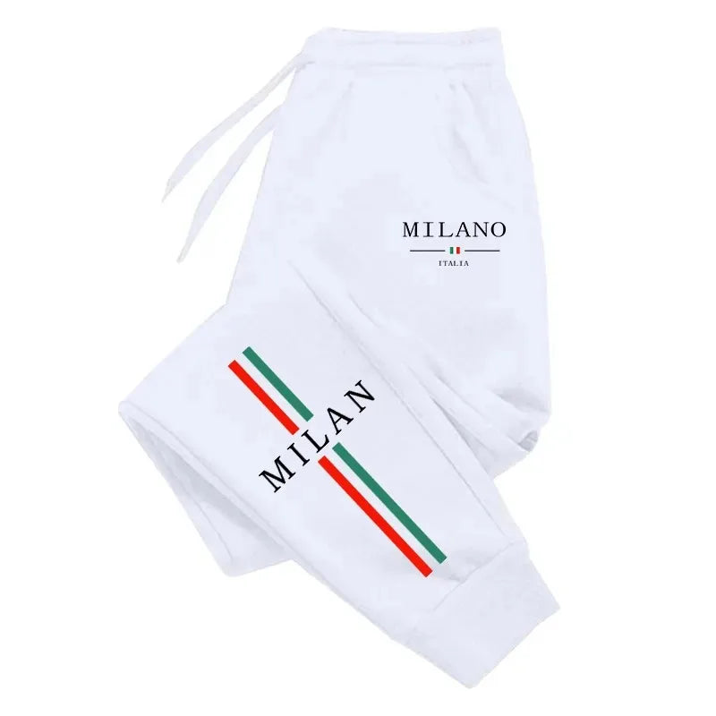 Pantalons Décontractés Rétro Pour Homme À Motif Lettre, Longueur Totale, En Polyester Avec Impression Élégante