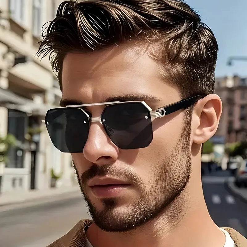 Lunettes De Soleil Homme Carrées UV400 – Style Rue Élégant 😎