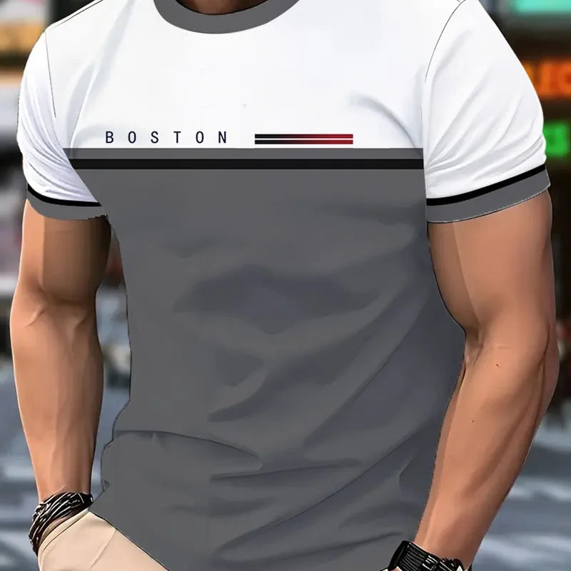Hommes Polyester De Base Style Classique Impression 3D Manche Courte T-shirt Homme