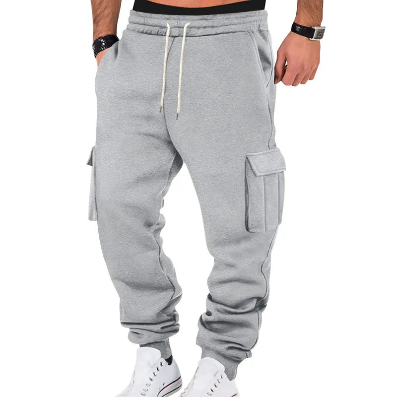 Pantalons Décontractés Homme Unis En Tissu Extensible Quatre Directions, Confection Tricotée Pour Un Confort Optimal