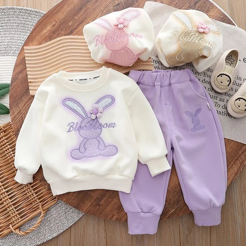 Ensemble Vêtements Fille – Coton Doux, Manches Longues, Motifs Animaux Mignons