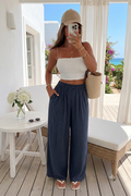 Pantalon Palazzo à Rayures – Taille Élastique | Chic & Confort
