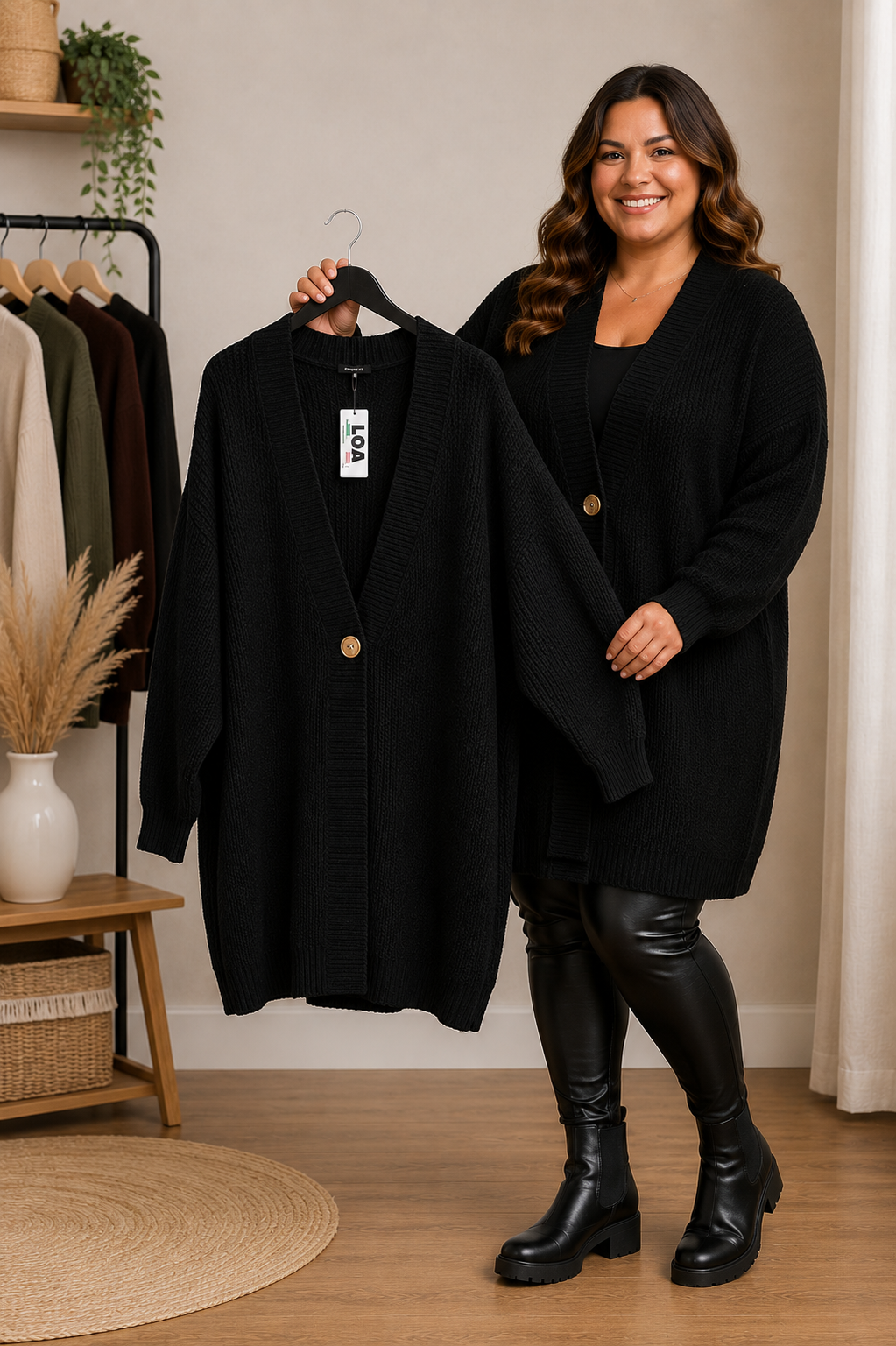 Gilet en maille avec bouton