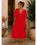 Robe Maxi Col V Imprimé Soleil
