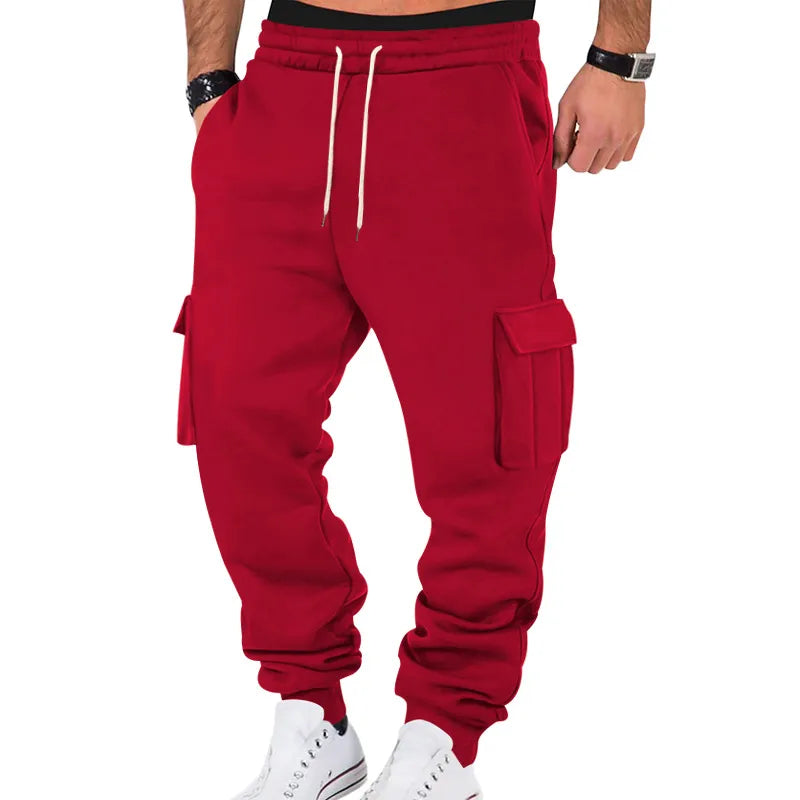 Pantalons Décontractés Homme Unis En Tissu Extensible Quatre Directions, Confection Tricotée Pour Un Confort Optimal