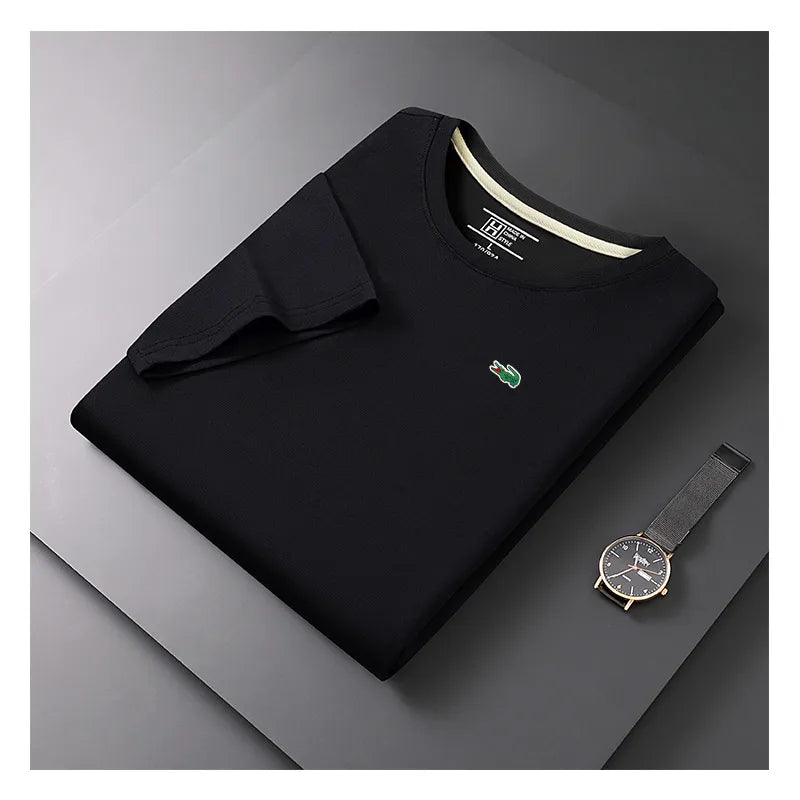 T-shirt D'été Pour Hommes À Manches Courtes Avec Broderie Logo Col Rond