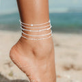 Bracelet de Cheville Simple en Fer Doré – Motif à Pois, Résistant à l'Eau