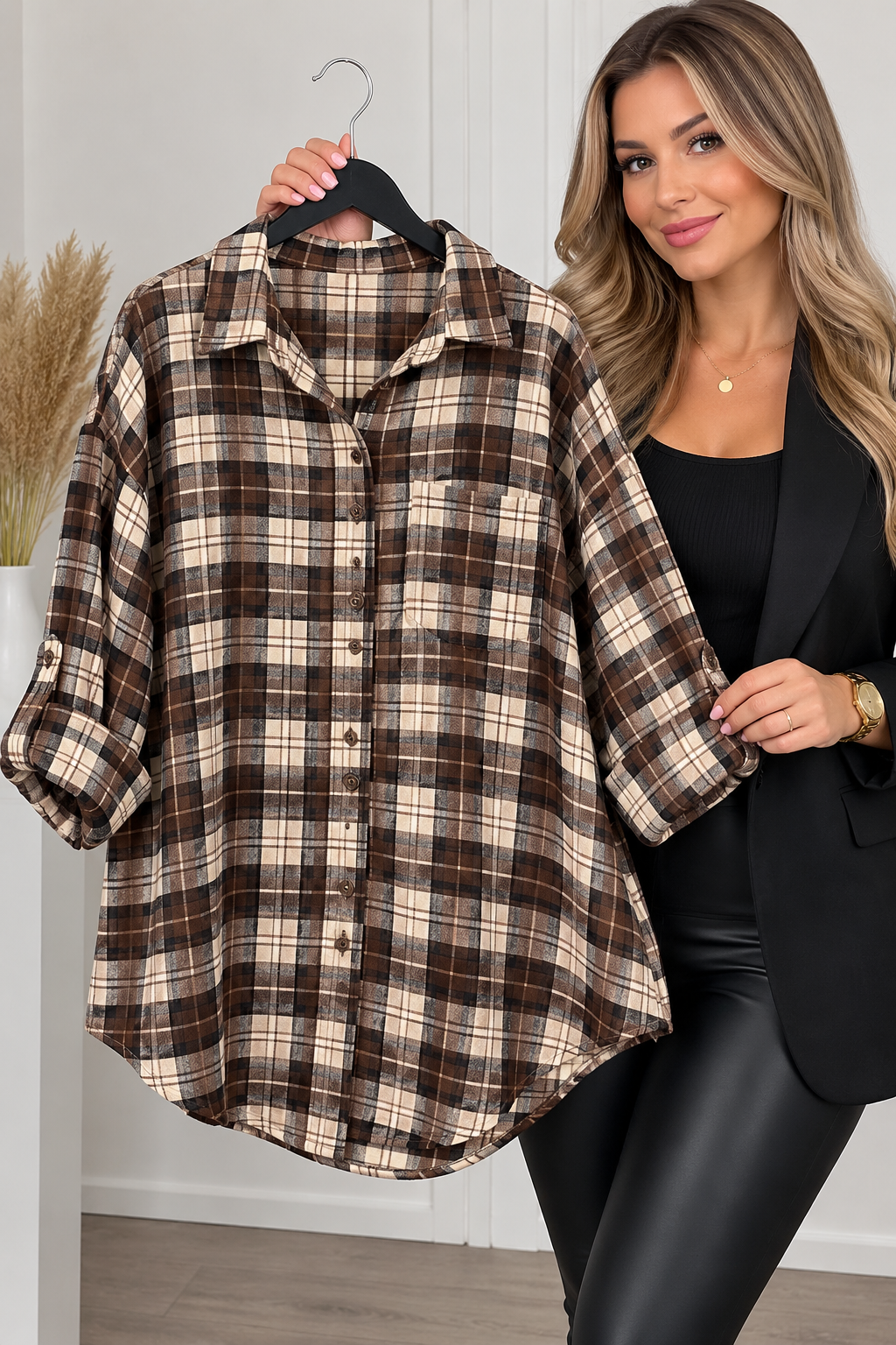 Chemise a carreaux en coton