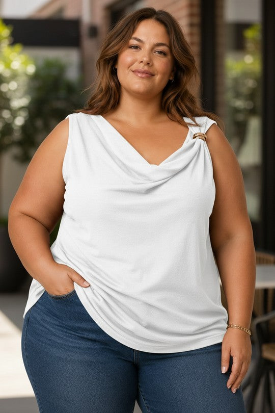 Top Drapé Bague Grande Taille