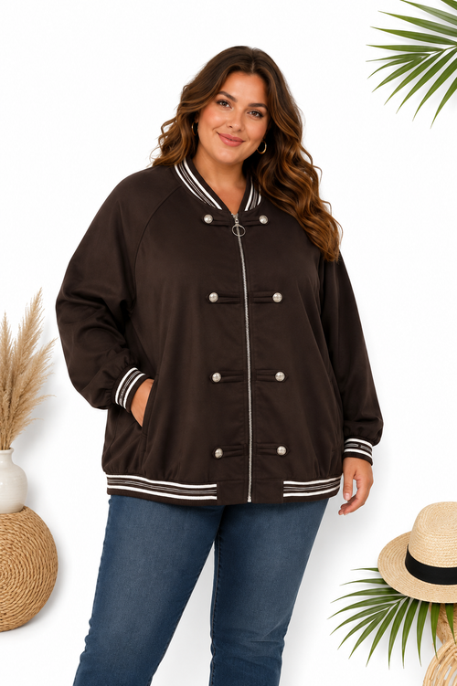 Blouson bombers en suedine