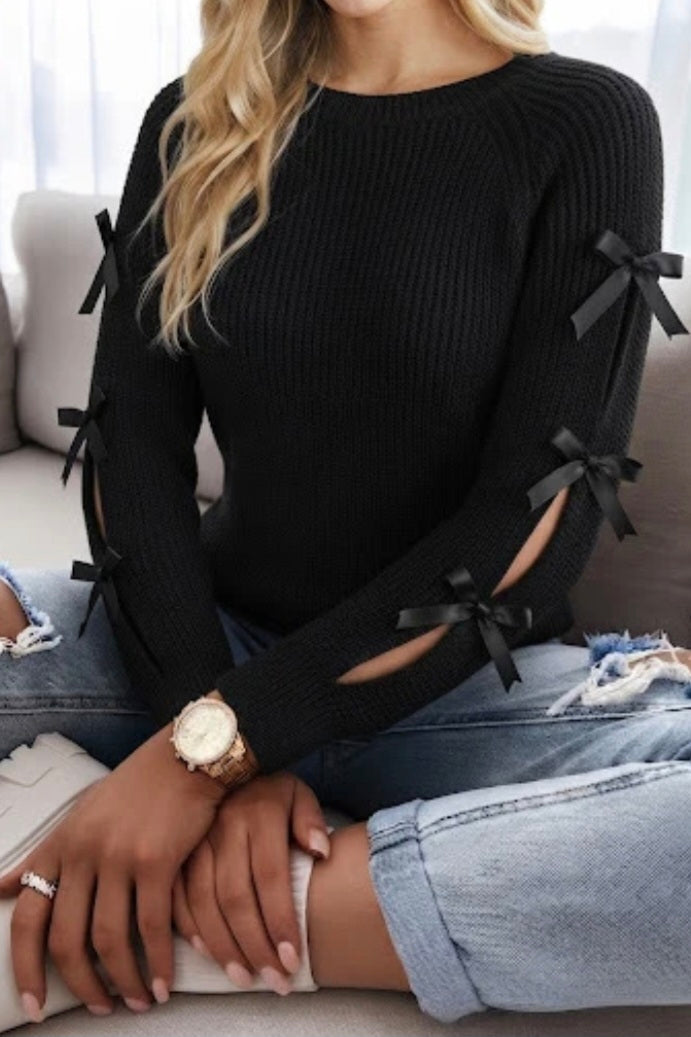 Pull à maille avec nœud