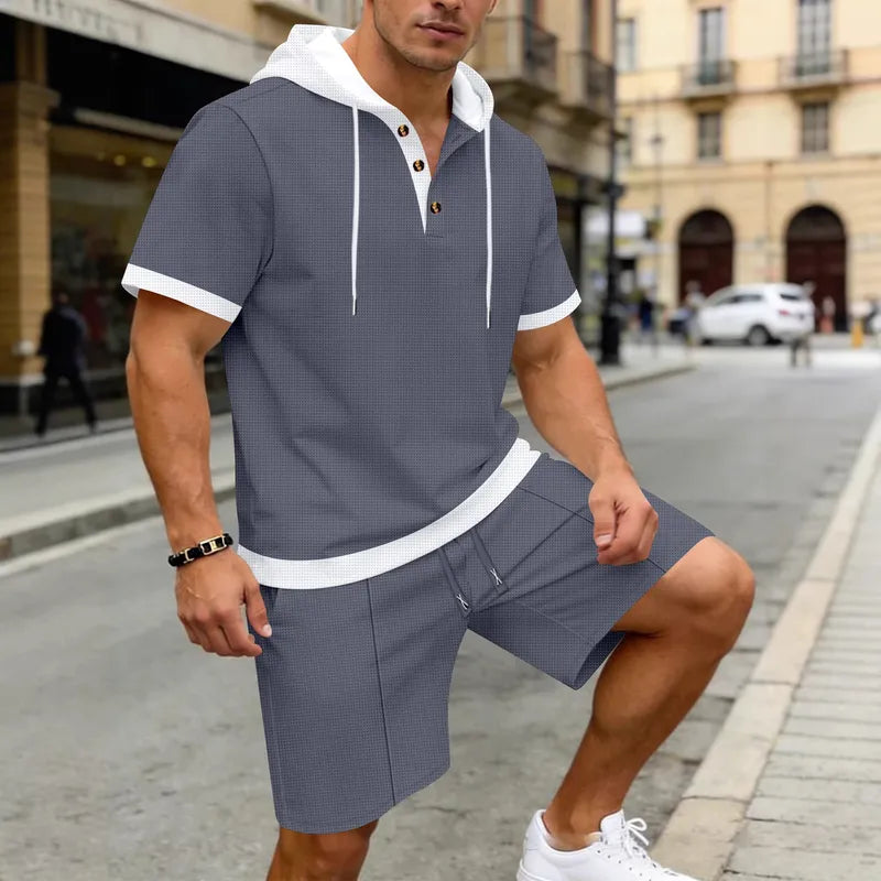 Ensemble Coordonné De Shorts Homme En Polyester Style Décontracté Pour Loisirs
