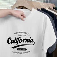 T-SHORT Hommes Coton Style Simple Vêtement De Rue Mots De Vocabulaire/Nom Couleur Unie Manche Courte T-shirt Homme