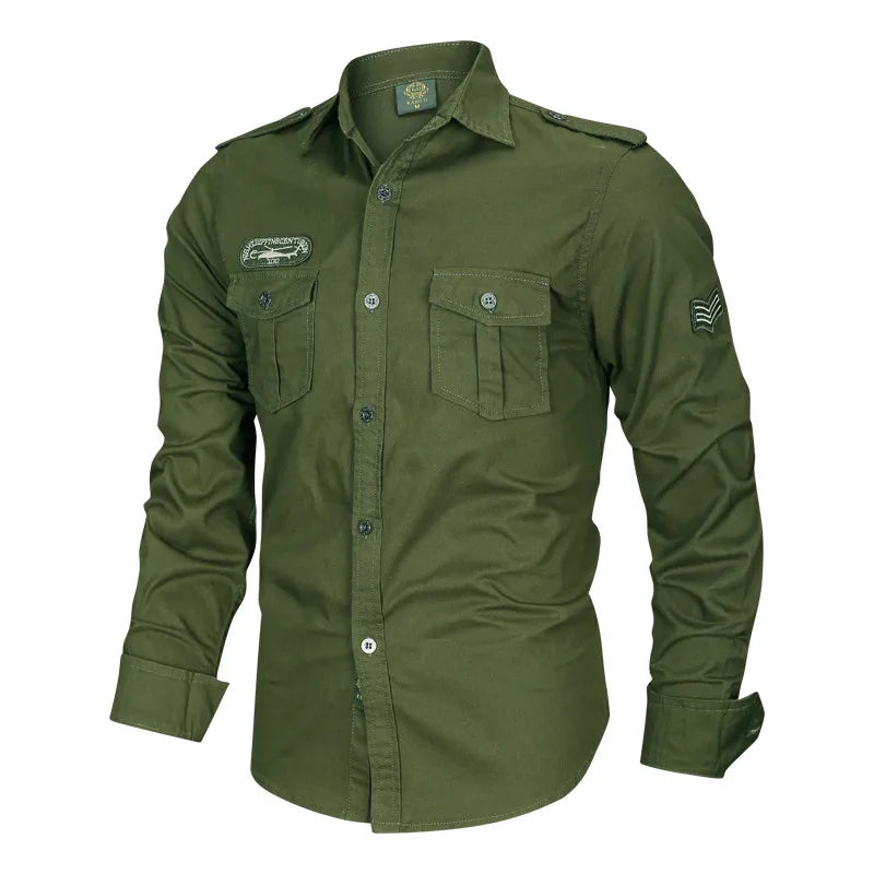 Chemise Homme À Manches Longues En Coton (plus De 90%) Style Décontractée Unie À Ouverture Frontale